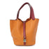 HERMES PHW Picotin MM Hand Bag/Tote Bag Clemence/Swift Leather Feu/Rouge Grenat