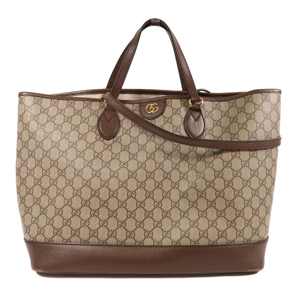 GUCCI GG GHW 2 Way Shoulder Tote Bag 778958 Coated Canvas Brown