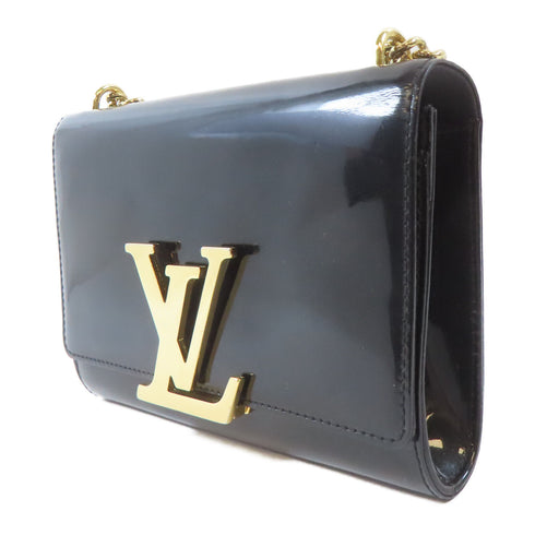 LOUIS VUITTON LV GHW Pochette Louise MM Shoulder Bag M50433 Patent Leather Black