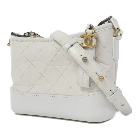 CHANEL Quilted CC Gabrielle Chain Shoulder Bag Calfskin Leather White v1