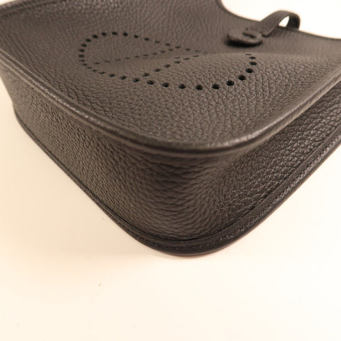 HERMES GHW Evelyne TPM Shoulder Bag Taurillon Clemence Leather Noir Black v2