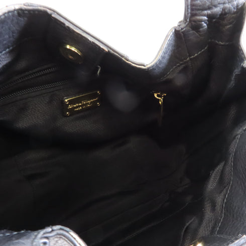 Salvatore Ferragamo Tote Bag Calfskin Leather Black