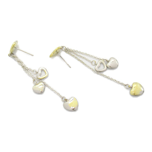 TIFFANY&CO Multi Heart Drop Earrings 18K Yellow Gold 925 Sterling Silver