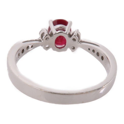 JEWELRY Ruby Diamond Ring 18K White Gold US#6.25