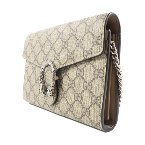 GUCCI GG SHW Dionysus Small Chain Shoulder Bag 401231 Coated Canvas Brown