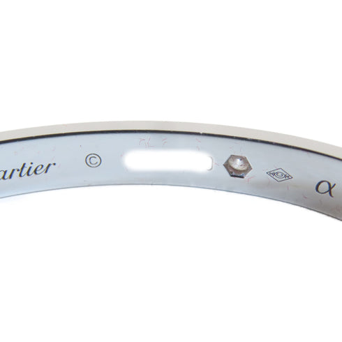 CARTIER 4 Diamonds Love Bangle 18K White Gold Cartier #17 #16.25cm