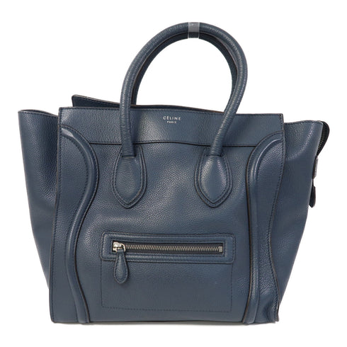 CELINE SHW Luggage Hand Calfskin Leather Blue