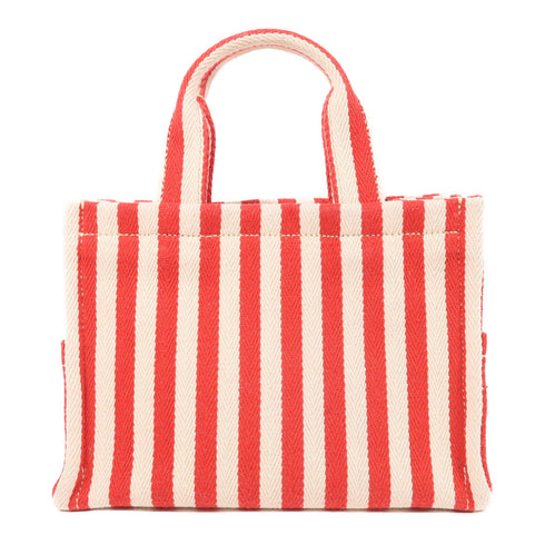 CELINE GHW 2 Way Shoulder Bag Canvas Red/White/Brown