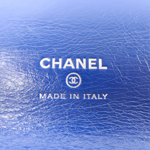 CHANEL CC SHW 31 Pouch Calfskin Leather Blue/White