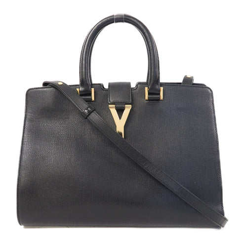 YVES SAINT LAURENT YSL GHW 2 Way Shoulder Bag 311220 Calfskin Leather Black