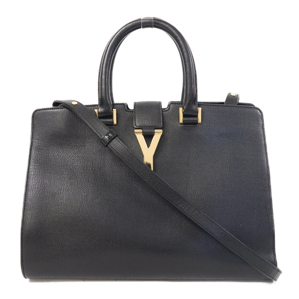 YVES SAINT LAURENT YSL GHW 2 Way Shoulder Bag 311220 Calfskin Leather Black