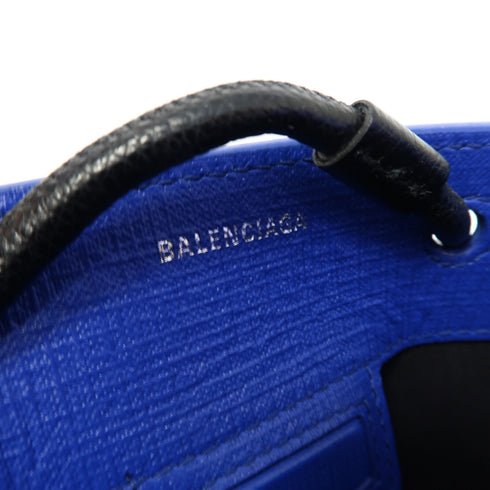 BALENCIAGA SHW Tote Bag 2Way Shoulder Bag Calfskin Leather 572411-4214 Blue