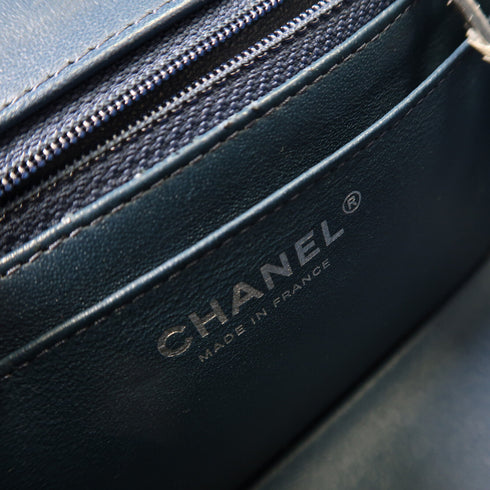 CHANEL CC SHW Mini Classic Shoulder Bag Lambskin Leather A35200 Blue