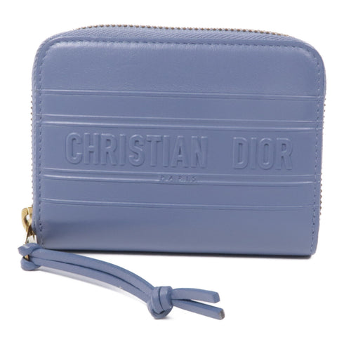 Christian Dior CD GHW Coin Case Purse Calfskin Leather