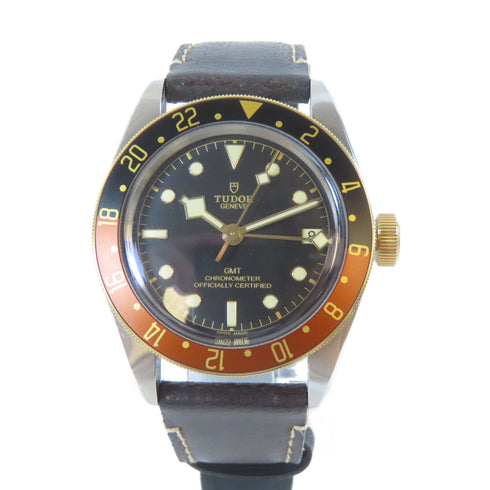 TUDOR Black Bay GMT Automatic Watch 18K Yellow Gold Stainless Steel Black