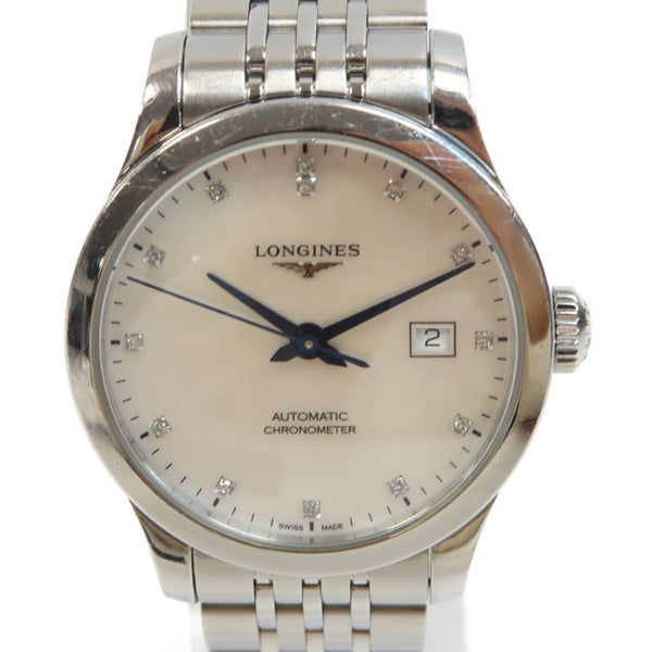 LONGINES Record 30mm Stainless Steel Automatic Watch 52856856 2022Yr White