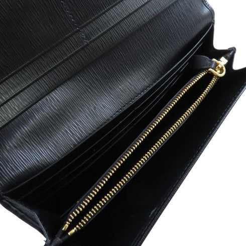 PRADA GHW W Hook Long Wallet Calfskin Leather