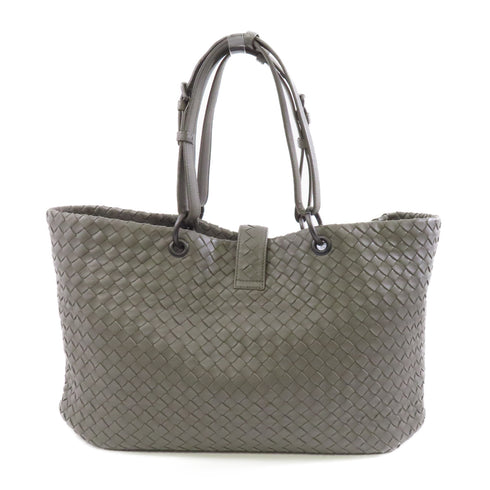 BOTTEGA VENETA BV Shoulder Bag Handbag Lambskin Leather Grey Gray