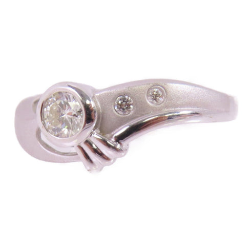 Fine Jewelry Diamond Ring US#6 18K White Gold