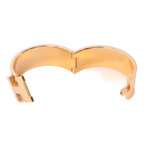 HERMES Clic-Clac H Bracelet Metal Gold Orange