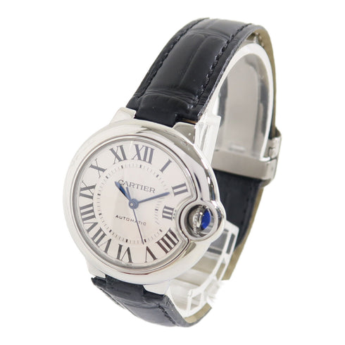 CARTIER Ballon Bleu Automatic Watch W6920085 Stainless Steel/Leather Silver