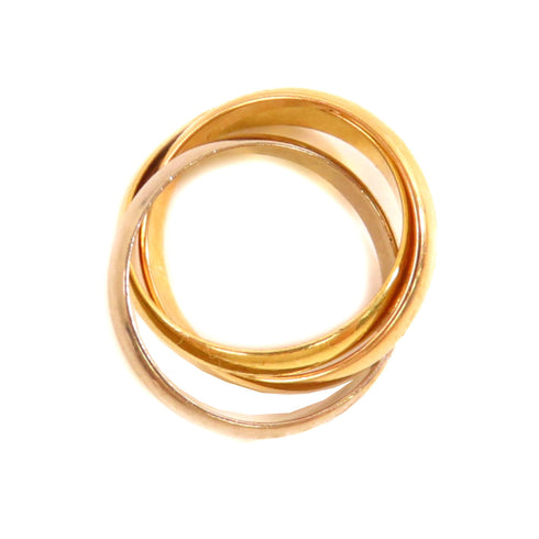 CARTIER Trinity Ring #51 US#4.25 18K Yellow Gold White Gold Rose Gold