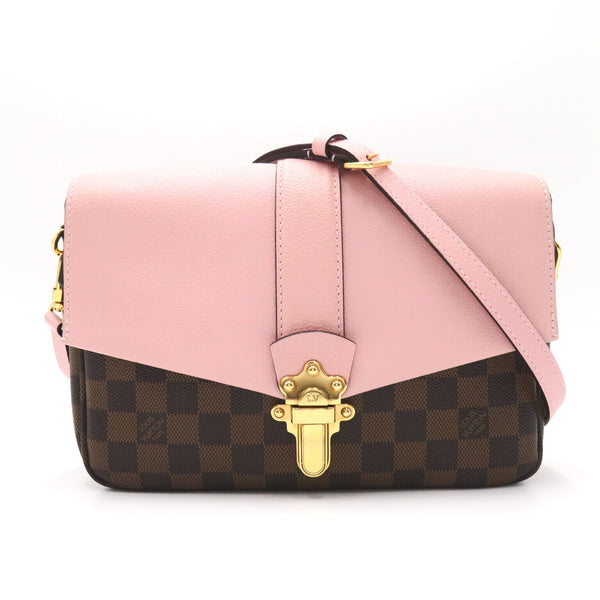 LOUIS VUITTON LV GHW Clapton Shoulder Crossbody Bag N44244 Damier Brown Pink