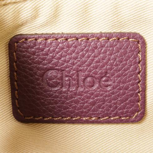 Chloe GHW Paraty Rock Bag 2 Way Shoulder Bag Handbag Calfskin Leather Purple