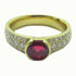 FINE JEWELRY 1.01ct Ruby 0.55ct Diamond Ring 18K Yellow Gold US#7.5