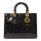 DIOR GHW Lady Dior Handbag Patent Leather Black