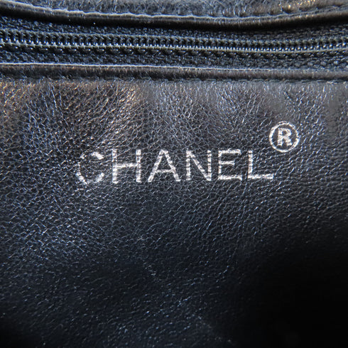 CHANEL Quilted CC SHW Shoulder Bag Calfskin Leather Black v1
