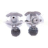 CHANEL CC Earrings Accessories PVC Metal Silver Black