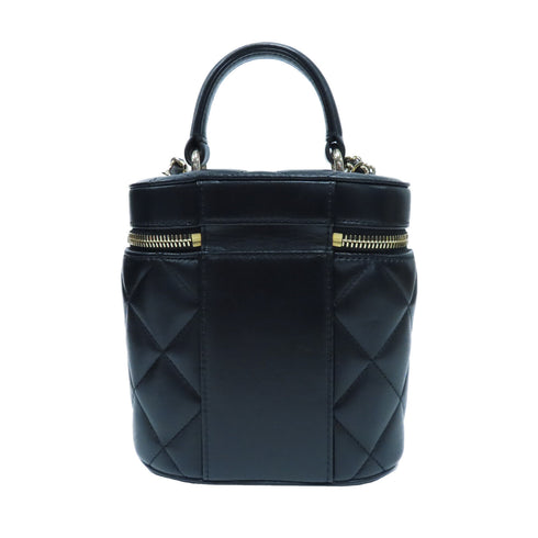 CHANEL Quilted CC GHW Trendy CC Vanity Case 2 Way Handbag AS1626 Lambskin Black
