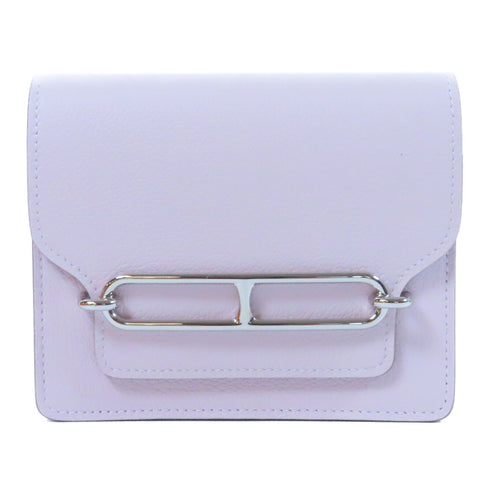 HERMES PHW Roulis Slim Wallet Evercolor Leather Mauve Sylvestre