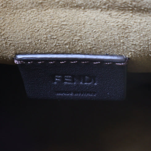 FENDI GHW Mini Sunshine Shopper 2 Way Bag 8BS051 Leather/Canvas Brown/Black