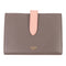 CELINE Medium Strap Wallet In Bicolour 10B643BRU Calfskin Leather Grey/Pink
