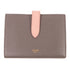 CELINE Medium Strap Wallet In Bicolour 10B643BRU Calfskin Leather Grey/Pink