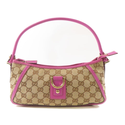 GUCCI GG GHW Abbey Hand Bag 130939 Canvas Brown/Purple