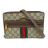 GUCCI GG GHW Ophidia Shoulder Bag 575722 Coated Canvas Calfskin Leather Brown
