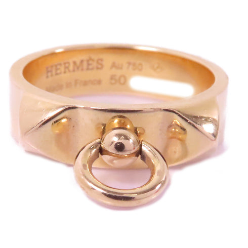 HERMES CDC Ring Collier De Chien 18K Pink Gold Hermes#50 US#5.25