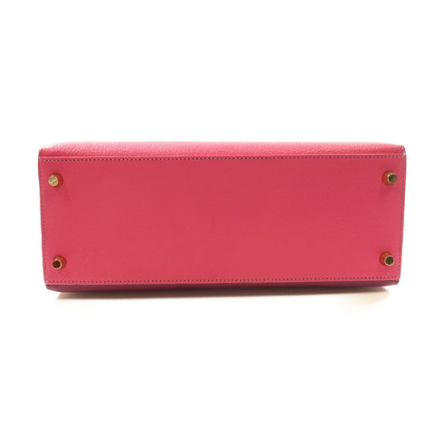 HERMES GHW Kelly 28 2Way Shoulder Hand Bag Chevre Leather Pink/Purple/Blue