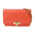 CHANEL Quilted CC GHW Wallet On Chain Shoulder Bag Caviar Leather Red