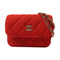 CHANEL Quilted CC GHW Chain Shoulder Bag Canvas Red