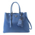 PRADA SHW Double Shoulder Bag Saffiano Leather Blue
