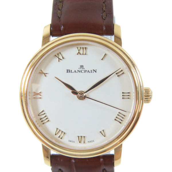 Blancpain Ultraplate Automatic Watch 6104 3642 55A 18K Yellow Gold White