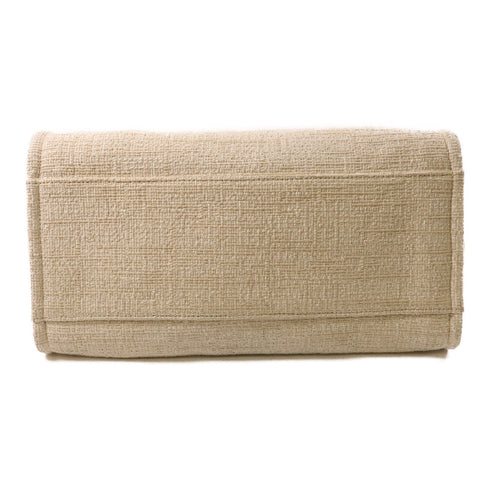 CHANEL CC GHW Deauville Tote Bag 2 Way Shoulder Canvas Straw