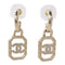 CHANEL CC GHW Earrings Metal Gold