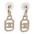 CHANEL CC GHW Earrings Metal Gold