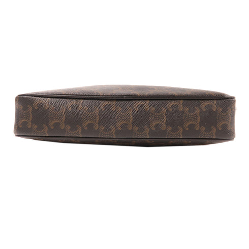 CELINE GHW Messenger Bag Shoulder Bag 194502CIM.38OG Coated Canvas Dark Brown