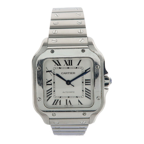 CARTIER Santos De Cartier Automatic Watch WSSA0029 Stainless Steel White